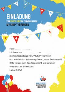 MYJUMP – Thüringen, Erfurt Einladungskarte